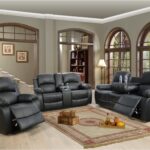 5. Reclining Sofa for Living Room Furniture 3 Pieces, Black