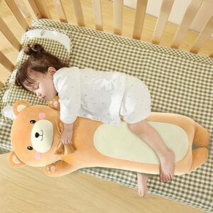 This image shows the result of MorisMos Long Bear Body Pillow for Kids.