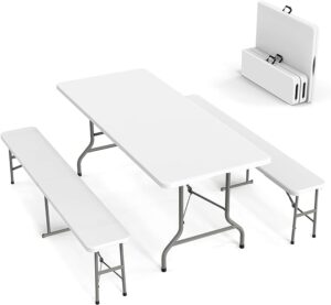 This image shows the result of 6 Feet Camping Folding Table Chair Set