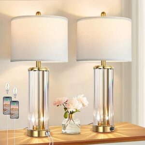 This image shows the result of QiMH Gold Table Lamps for Bedroom