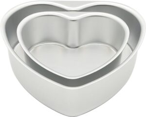 This image shows the result of 2 pcs Aluminum Heart Shaped Cake