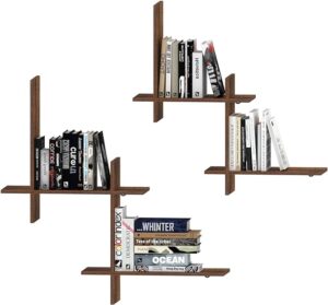 This image shows the result of Wood DIY Floating Book Shelves for Wall