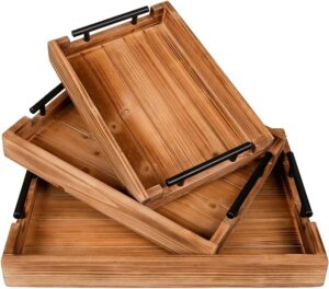 This image shows the result of 3 Piece Decorative Nested Wood Serving Tray