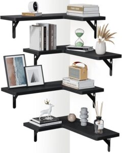 This image shows the result of Amada HOMEFURNISHING Corner Floating Shelves