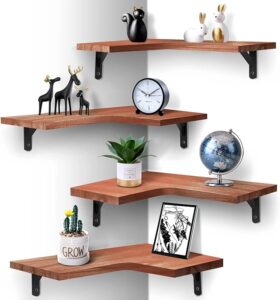 This image shows the result of EACHPAI Floating Corner Shelves for Wall Décor