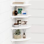 This image shows the result of Forbena White Corner Floating Shelves