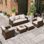 This image shows the result of 5 Pcs Wicker Outdoor Conversation Set