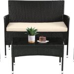 This image shows the result of FDW Patio Furniture Set 4 Pieces Outdoor