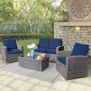 This image shows the result of 4 Piece Outdoor Patio Conversation Set