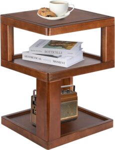 This image shows the result of Square 3 Tier Solid Wood Side Table