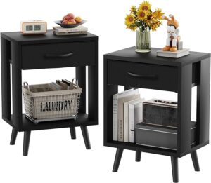 This image shows the result of Nightstands Set of 2 with Fabric