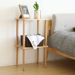 This image shows the result of Solid Wood Side Table 2-Tier End