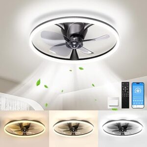 This image shows the result of 20'' Flush Mount Ceiling Fans with Lights