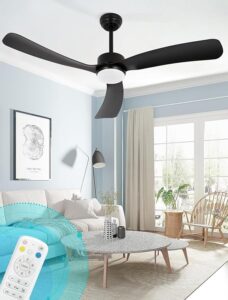 This image shows the result of Black Ceiling Fan with 52 inch Modern Lights