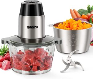 This image shows the result of GANIZA Processors electric Chopper with Meat Grinder