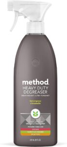 This image shows the result of Method Heavy Duty Lemongrass Scent Oven Cleaner