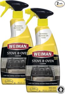 This image shows the result of Weiman Heavy Duty Stove and Oven Cleaner