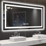 This image shows the result of LOAAO 55X30 LED Bathroom Mirror with Lights