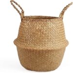 This image shows the result of Woven Seagrass Belly Basket for Storage Plant