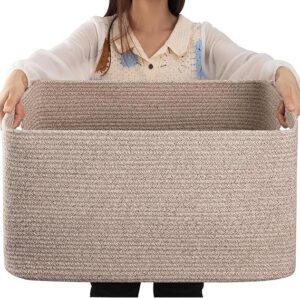 This image shows the result of Woven Blanket Storage Basket with Handle