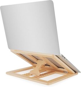 Foldable Wood Laptop Riser Adjustable Computer