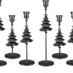 6 Pcs Christmas Tree Candlestick Holders Metal