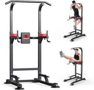 This image shows the result of Power Tower Dip Station Workout equipment